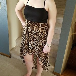 ⚠️Sold⚠️Spaghetti strap Hi- low animal print